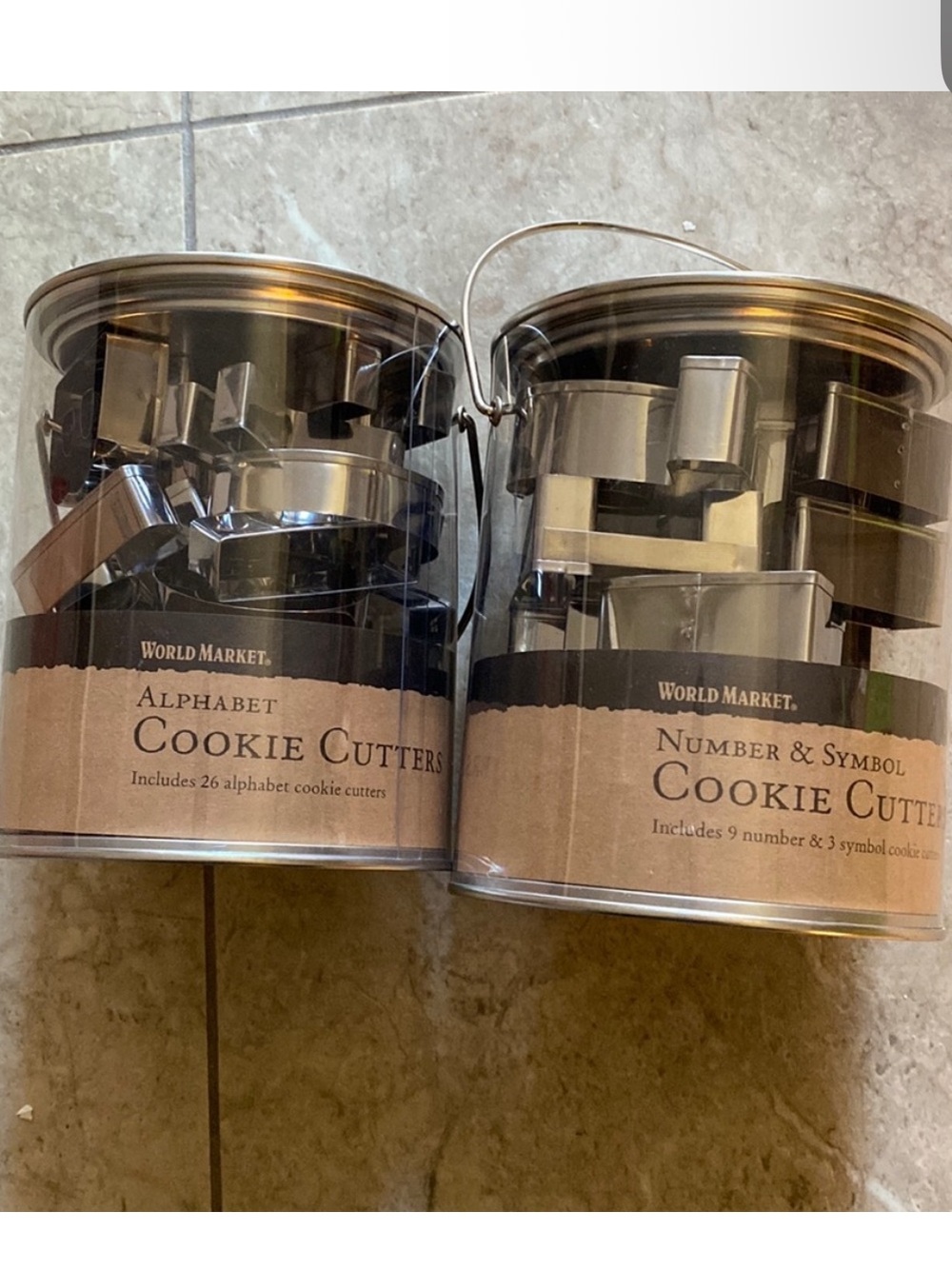 Cost Plus World Market Silver Alphabet & Number Cookie Cutter Set